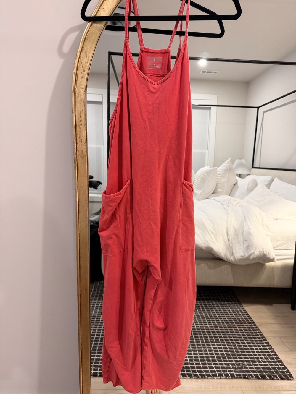 FP Movement by Free People Coral-Strap Relaxed Romper with Pockets
